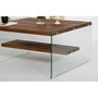 Hanah Home Mesa de Centro Aqua - Chestnut con Cristal Templado